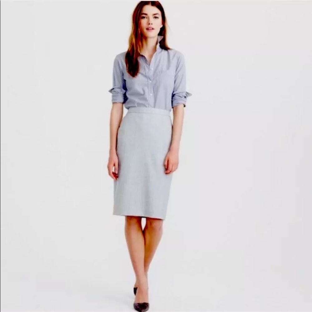 J. Crew Light Blue Pencil Skirt